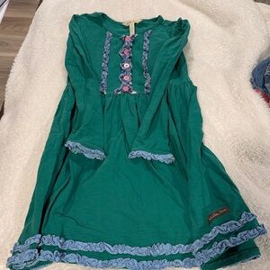 Matilda Jane Green Dress with Blue Accents